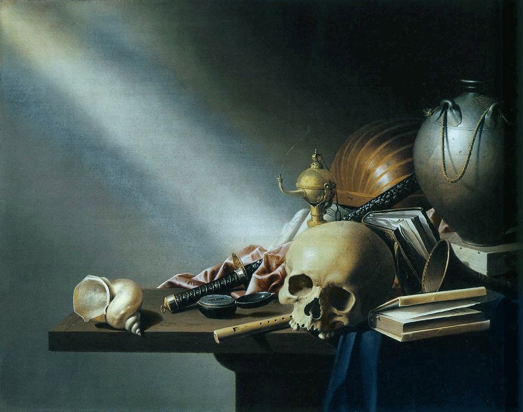 Detail of Still Life: An Allegory of the Vanities of Human Life, c.1640 by Harmen van Steenwyck