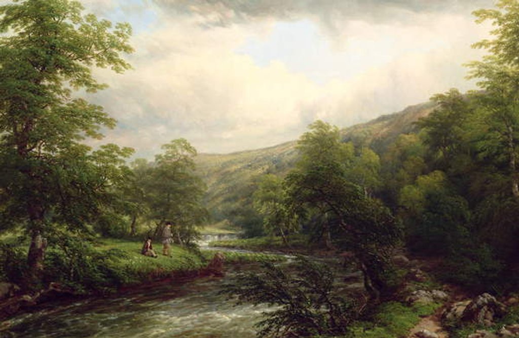 Detail of Fishing on the Dee, 1861 by Thomas Baker
