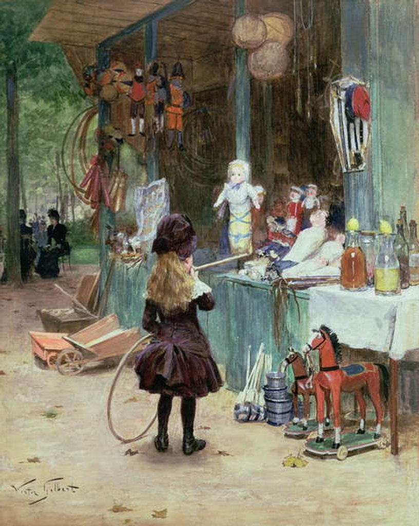 Detail of At the Champs-Elysees Gardens, c.1897 by Victor Gabriel Gilbert