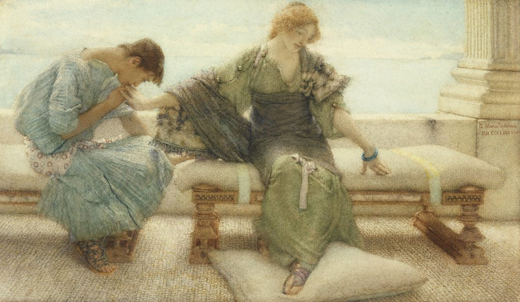 Detail of Ask me no more....for at a touch I yield, 1886 by Lawrence Alma-Tadema
