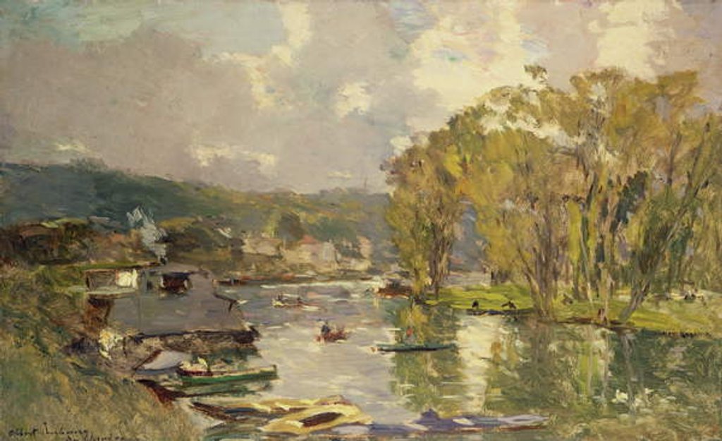 Detail of Along the Seine at Meudon, c.1893 by Albert-Charles Lebourg