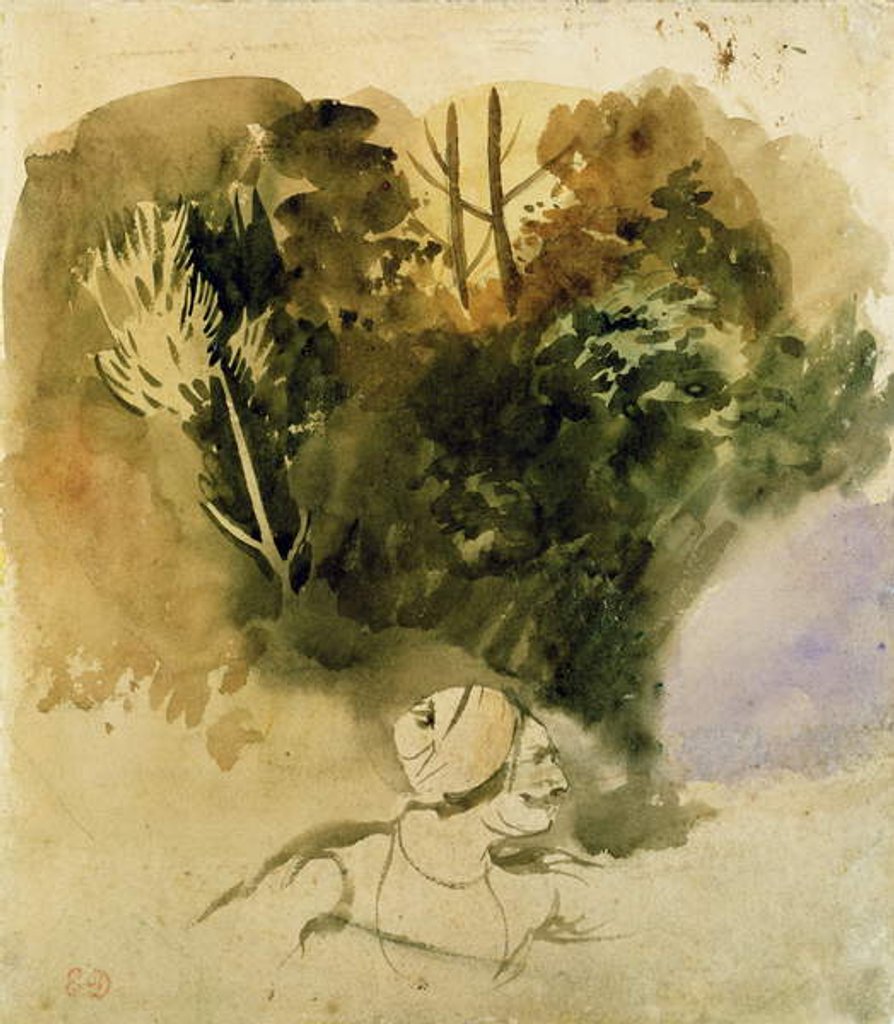 Detail of Study of a Gurkha of the Indian Army, 1830 by Ferdinand Victor Eugene Delacroix