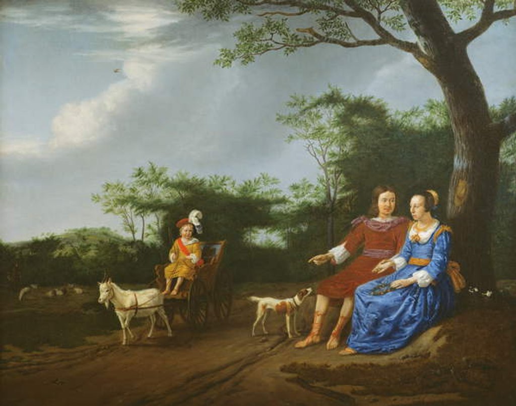 Detail of A Family Group in a Landscape, 1655 by Adriaen van de Velde