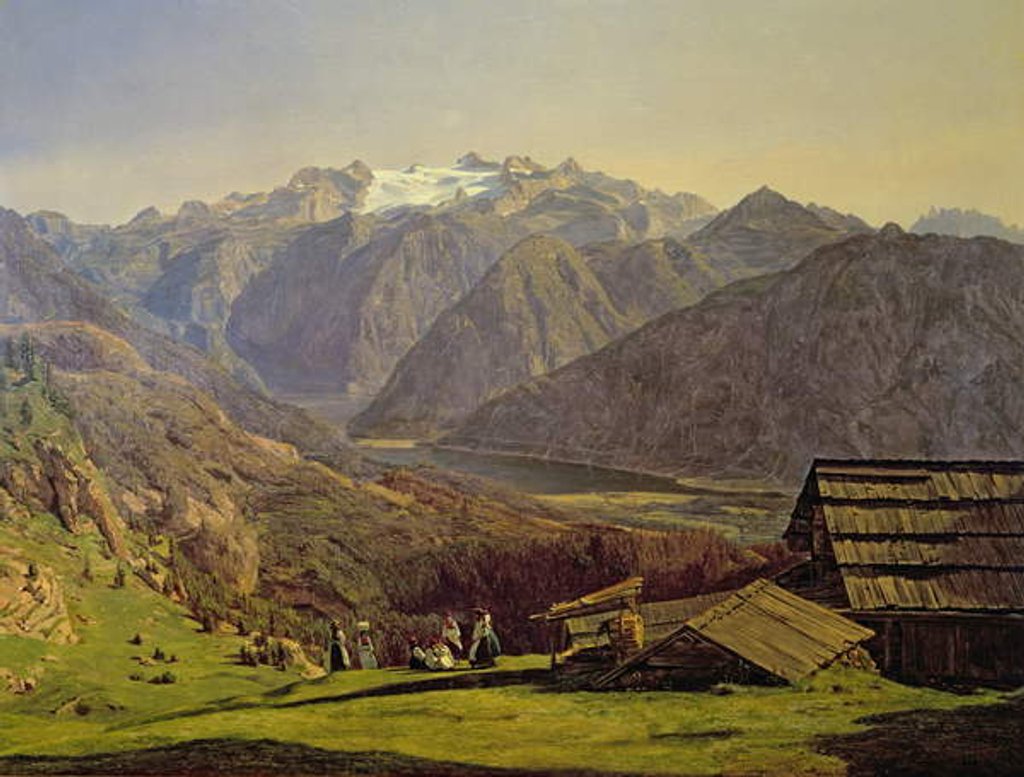 Detail of Hallstatter-See by Ferdinand Georg Waldmuller