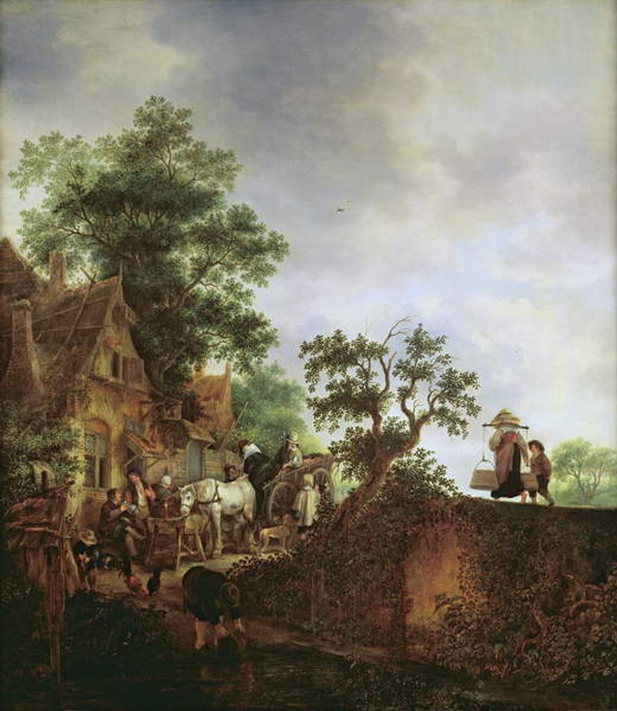 Detail of Travellers by an Inn by Isack van Ostade
