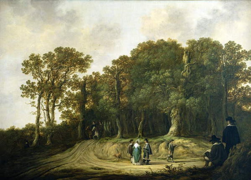 Detail of A Wooded Landscape with the Artist Sketching by Aelbert Cuyp