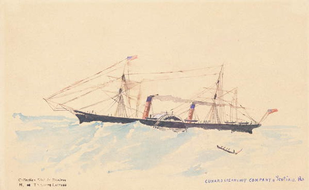 Detail of Scotia, a Cunard steamship, c.1879-80 by Henri de Toulouse-Lautrec