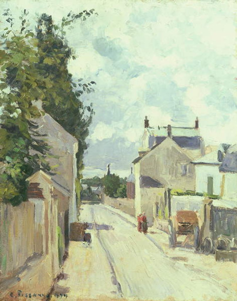 Detail of Rue de l'Ermitage, Pontoise, 1874 by Camille Pissarro