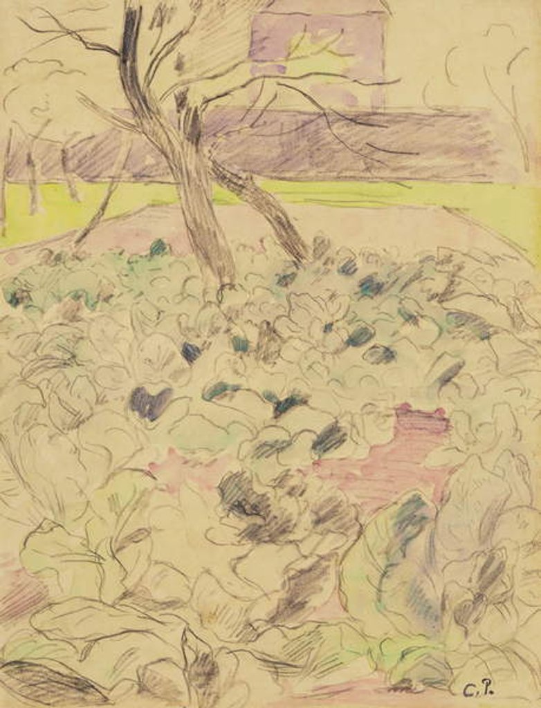 Detail of The Cabbage Field, c.1880 by Camille Pissarro