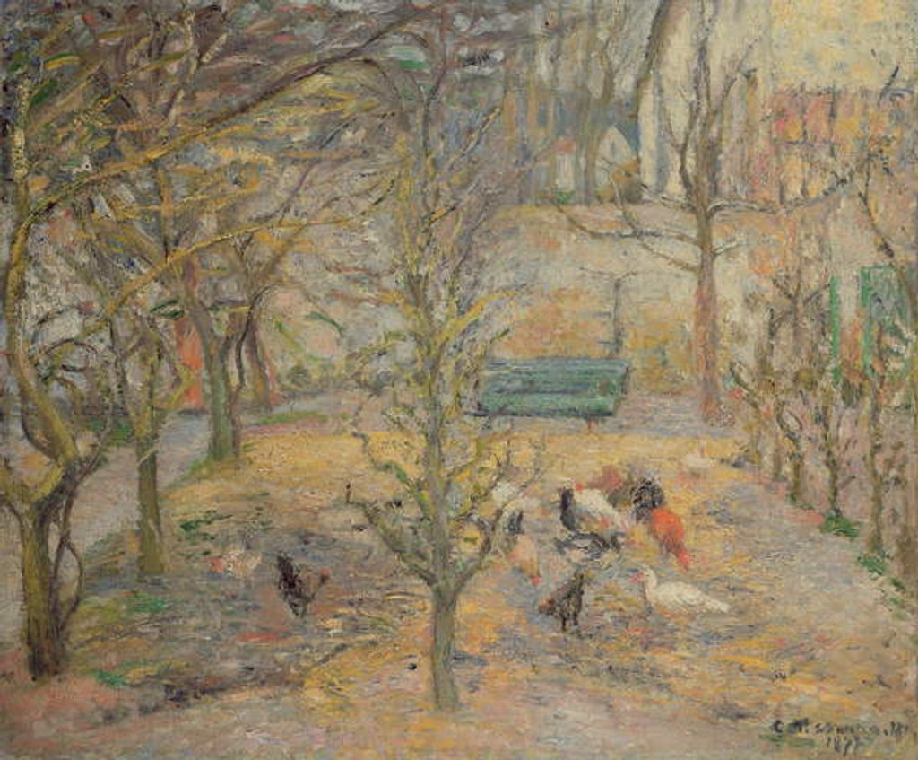 Detail of The Farmyard, 1877 by Camille Pissarro