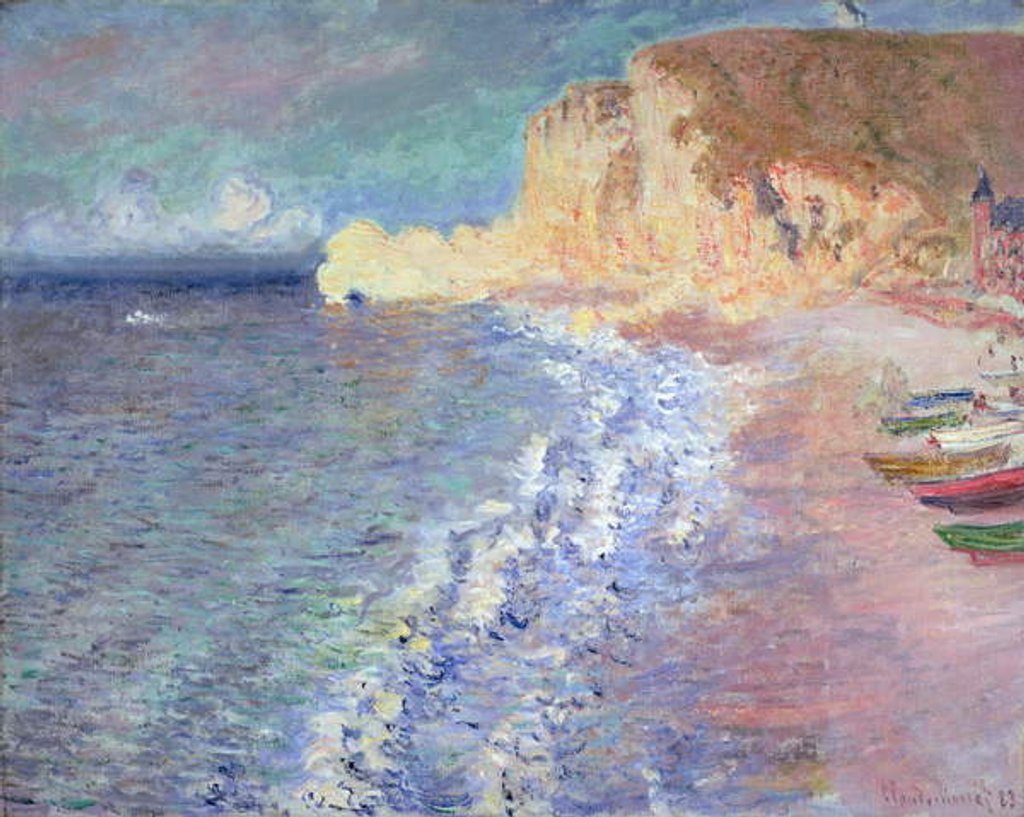 Detail of Morning at Etretat, 1883 by Claude Monet