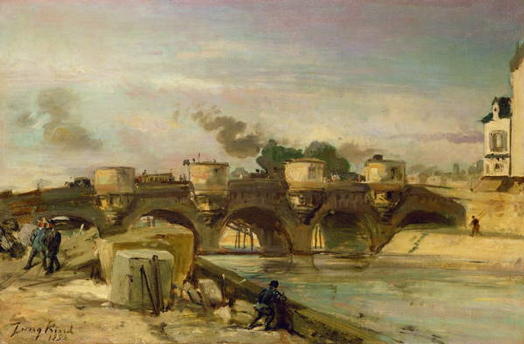 Detail of Fire on the Pont Neuf, 1853 by Johan-Barthold Jongkind
