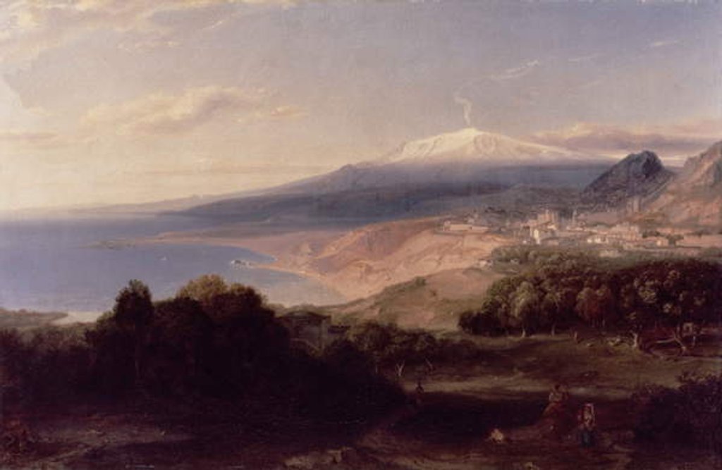 Detail of Taormina and Mount Etna, c.1840 by Carl Rottmann