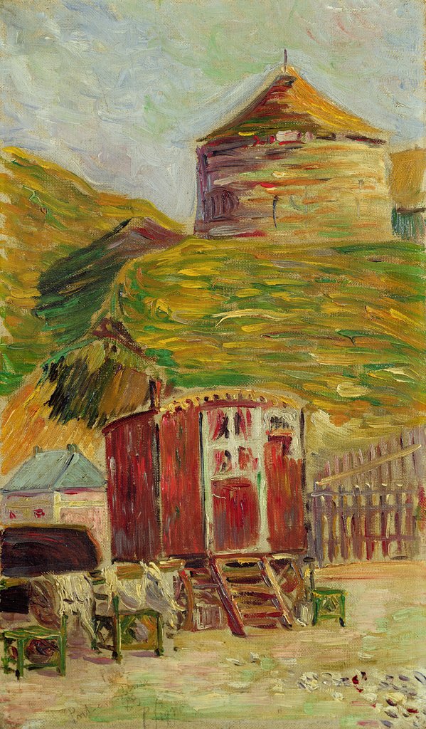 Detail of Gypsies at Port-en-Bessin, 1883 by Paul Signac
