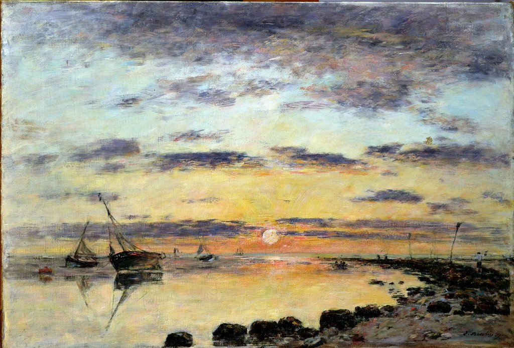 Detail of Le Havre, 1889 by Eugene Louis Boudin