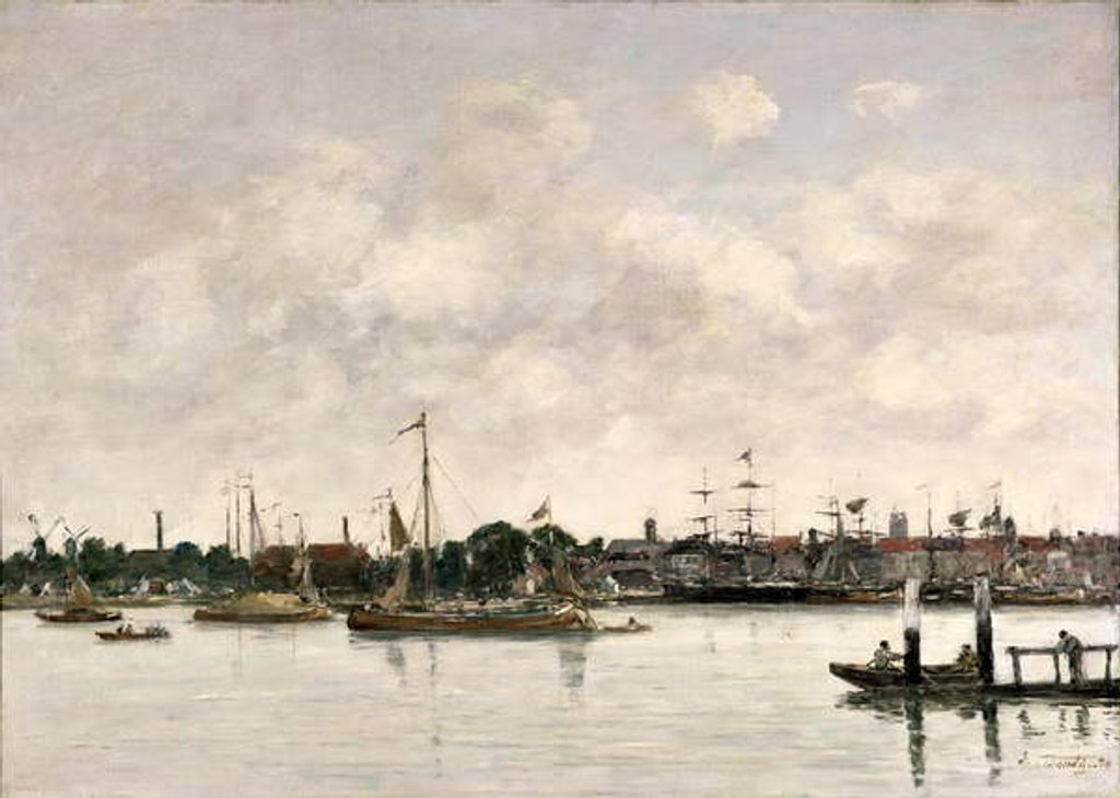 Detail of The Meuse at Dordrecht, 1874 by Eugene Louis Boudin