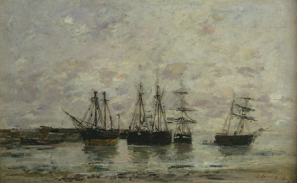 Detail of Portrieux, 1869 by Eugene Louis Boudin