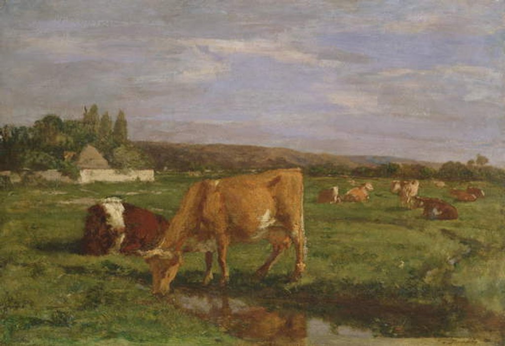 Detail of The Valley of the Touques, c.1858-62 by Eugene Louis Boudin