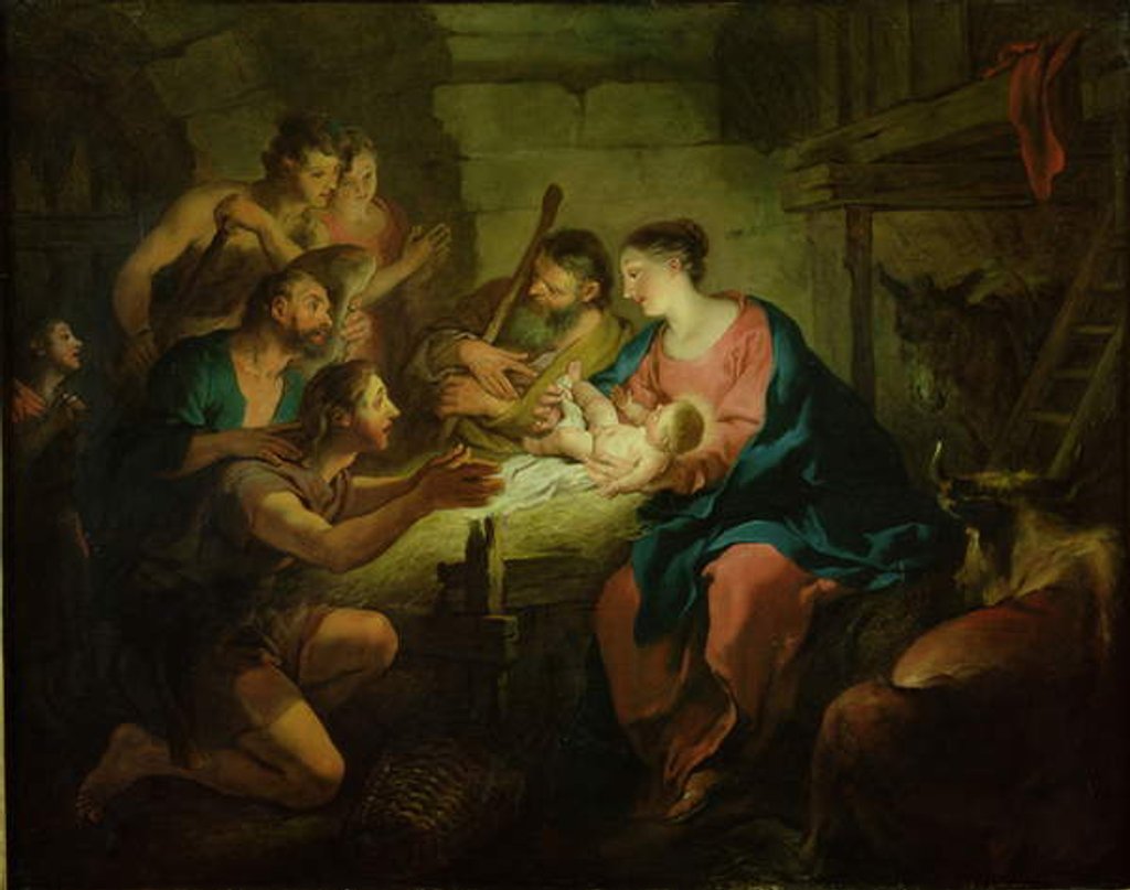 Detail of The Adoration of the Shepherds, 1725 by Jean Francois de Troy