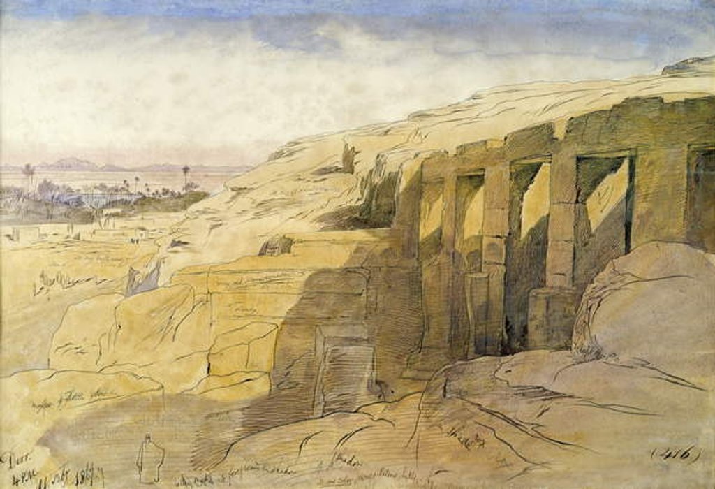 Detail of Derr, Egypt, 1867 by Edward Lear