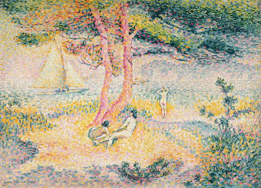 Detail of The Beach at St. Clair, 1901 by Henri-Edmond Cross