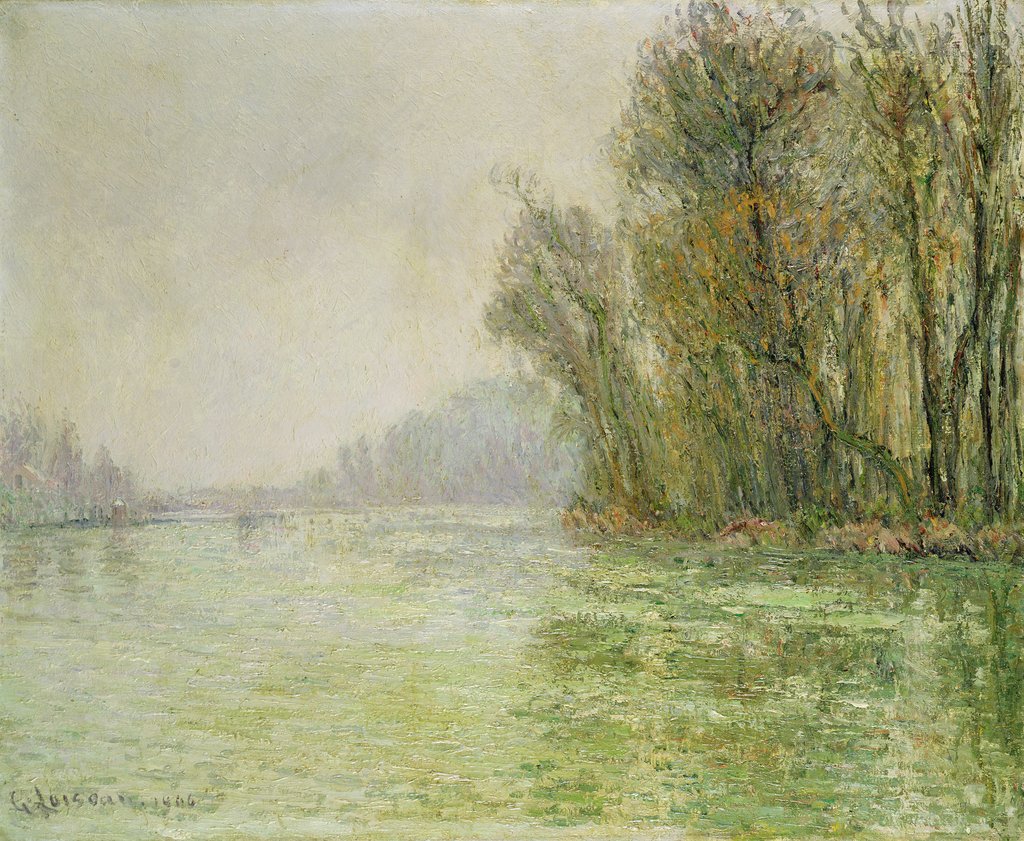 Detail of The Oise in Winter, 1906 by Gustave Loiseau