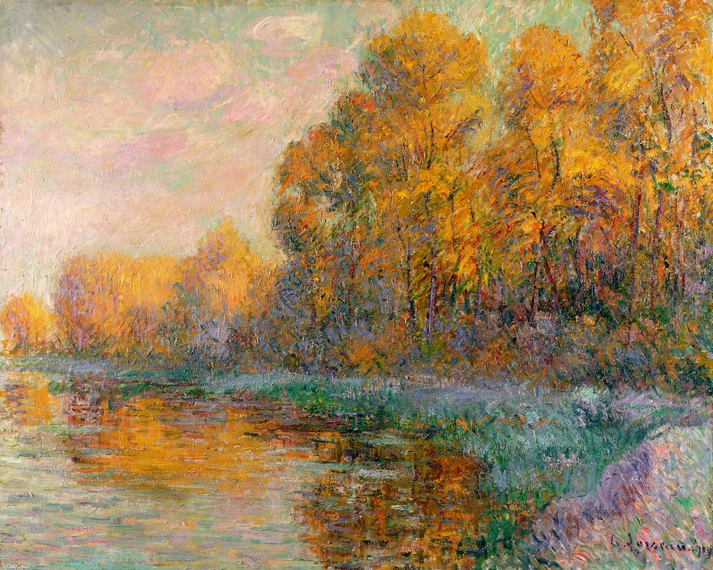 Detail of A River in Autumn, 1909 by Gustave Loiseau