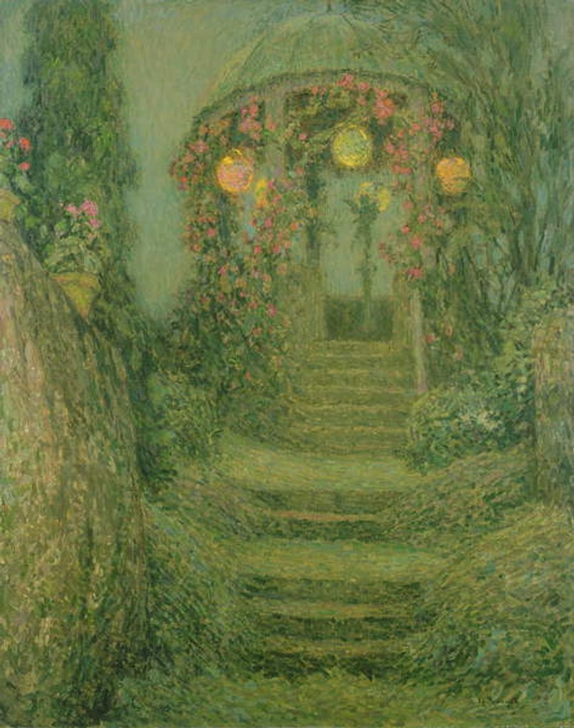Detail of The Illuminated Pavilion by Henri Eugene Augustin Le Sidaner