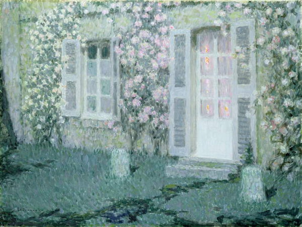Detail of The House with Roses, 1936 by Henri Eugene Augustin Le Sidaner