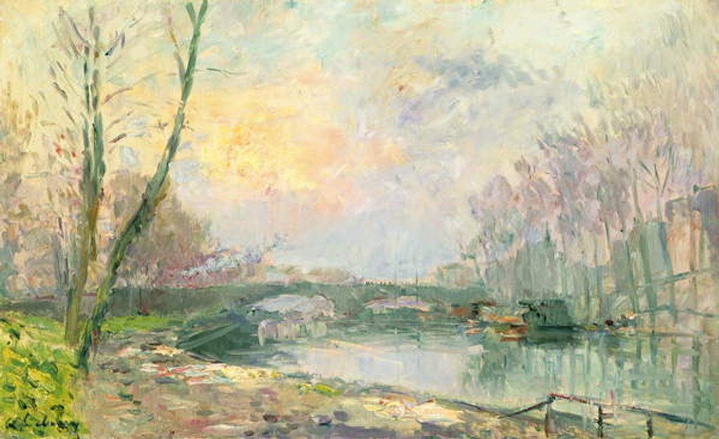 Detail of View of the Seine, Paris by Albert-Charles Lebourg
