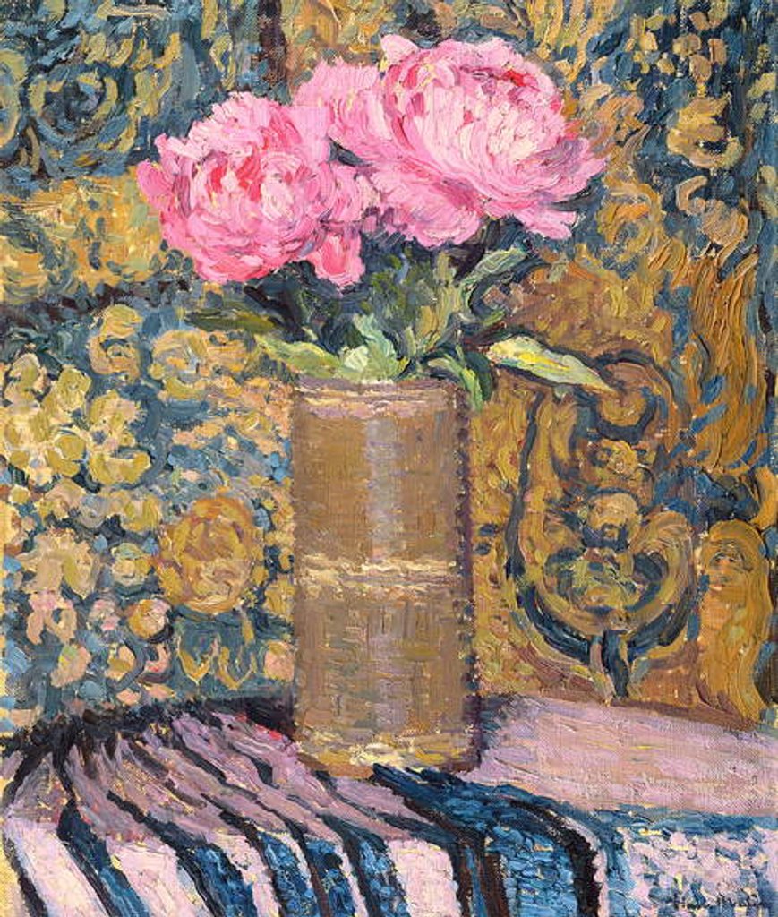Detail of Peonies by Henri Jean Guillaume Martin