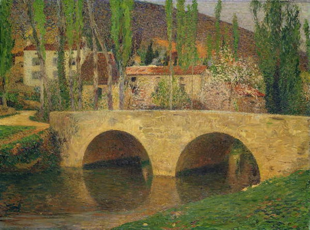 Detail of Hamlet by the Bridge by Henri Jean Guillaume Martin