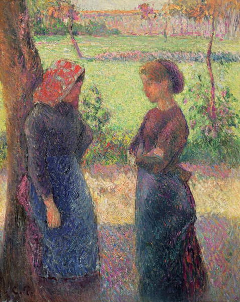 Detail of The Chat, c.1892 by Camille Pissarro