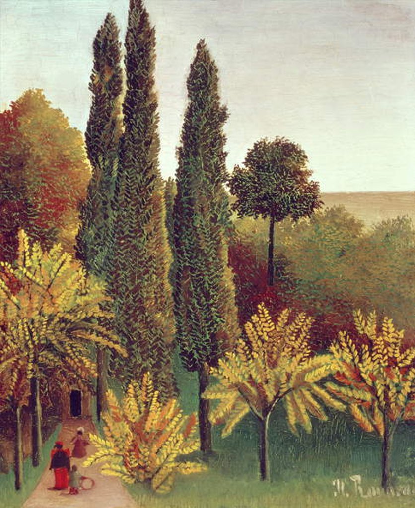 Detail of Path in the Buttes Chaumont Park, Paris, 1908 by Henri J.F. (1844-1910) Rousseau