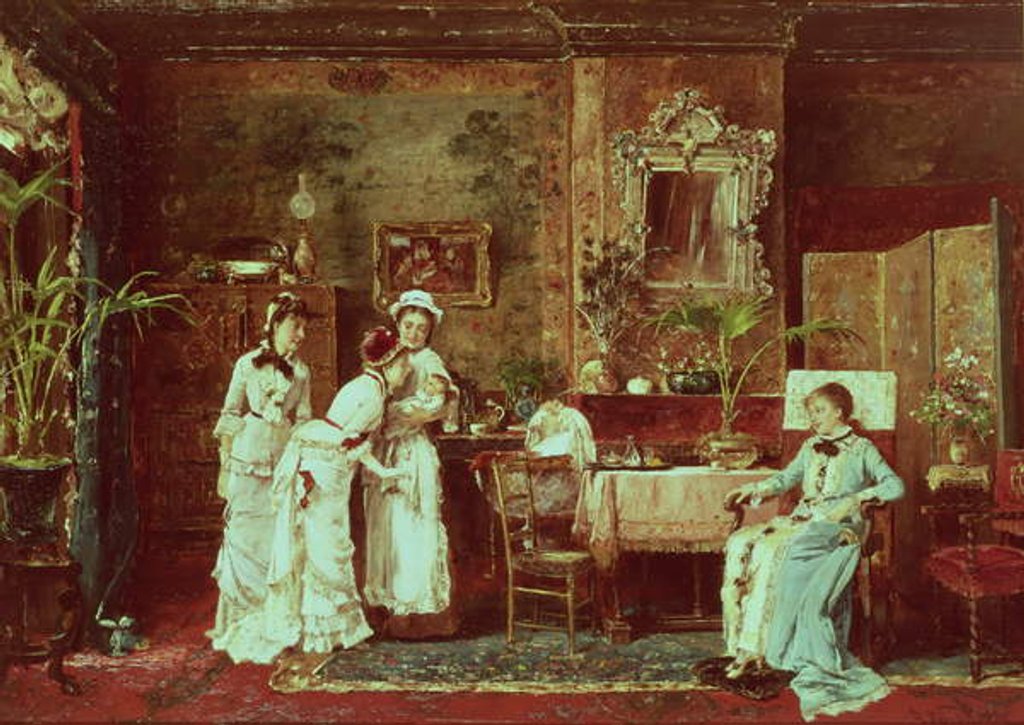 Detail of Visit to a New Mother, 1879 by Mihaly Munkacsy