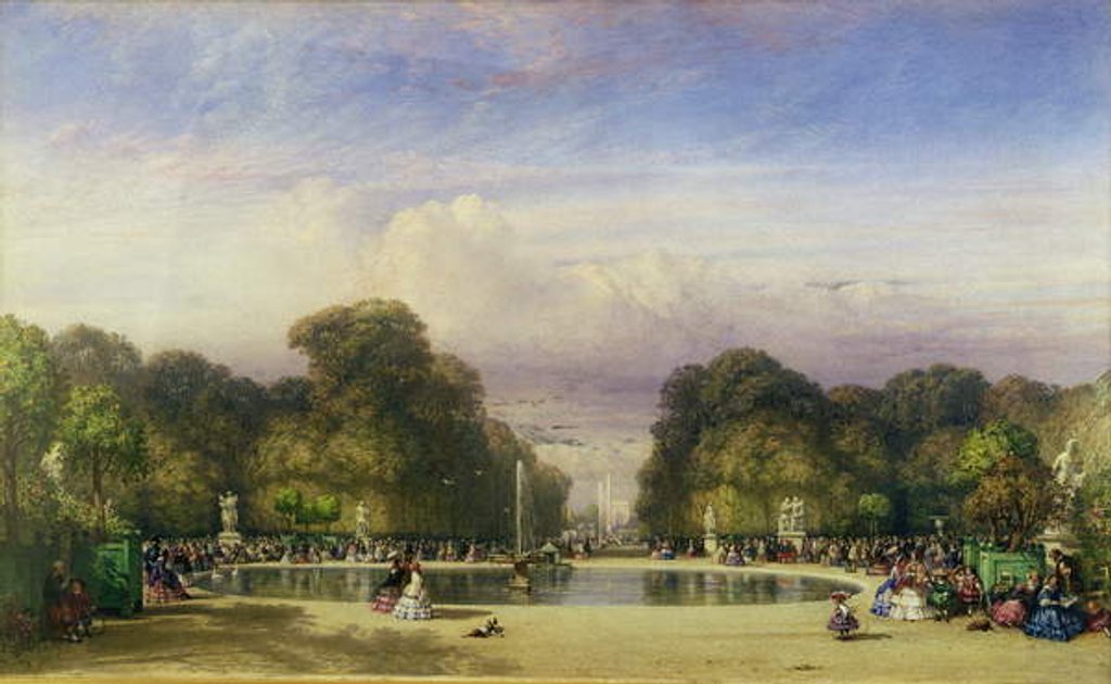 Detail of The Tuileries Gardens, with the Arc de Triomphe in the Distance, 1858 by William Wyld