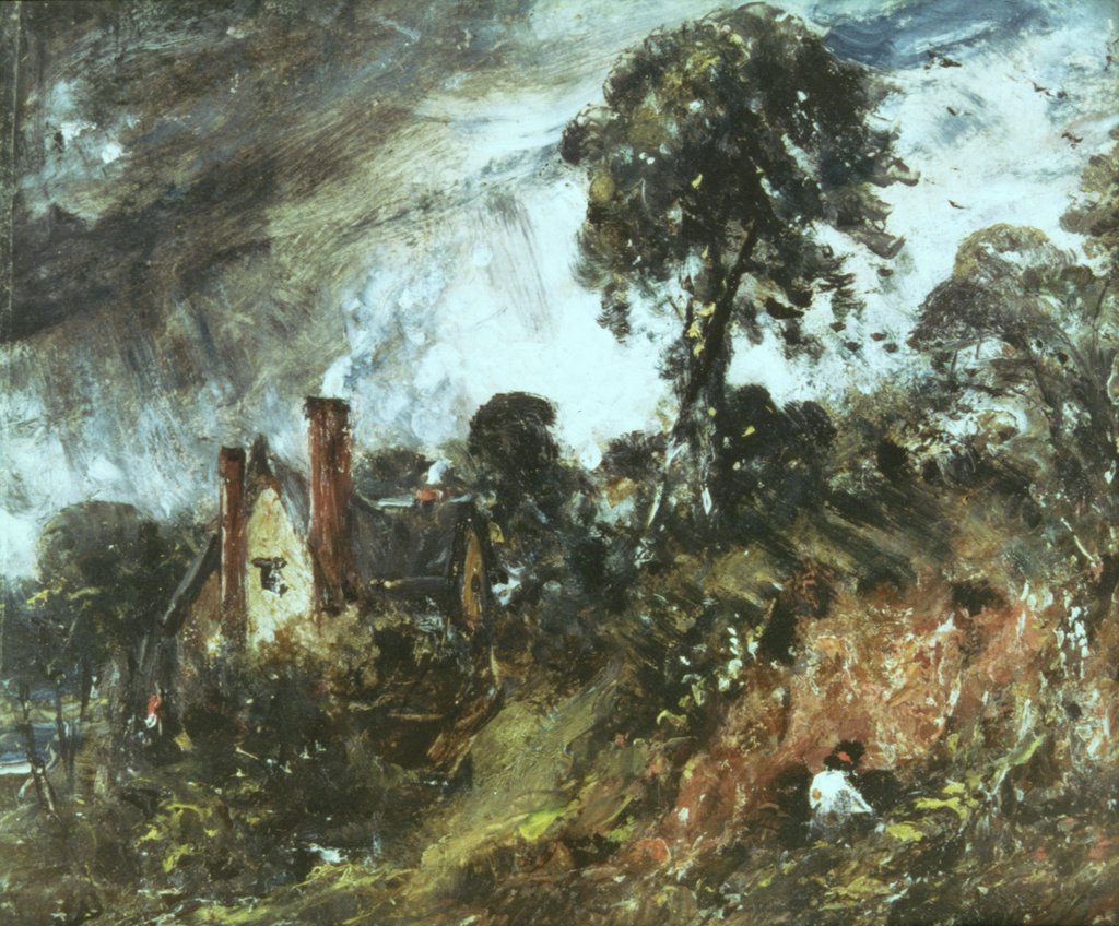 Detail of Cottage among Trees with a Sandbank, c.1830-36 by John Constable