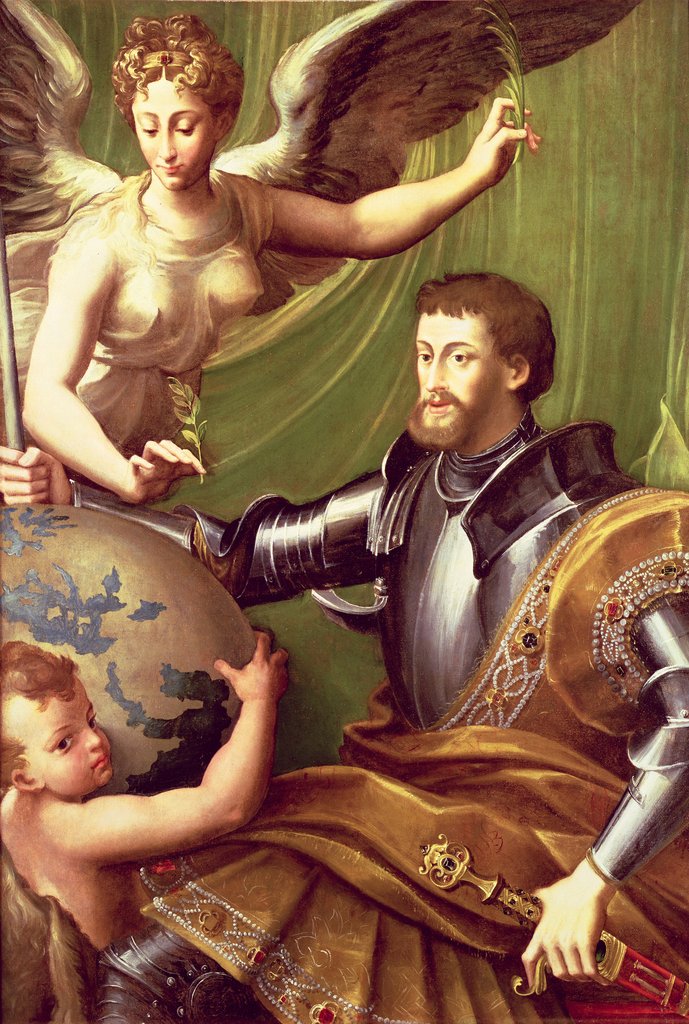 Detail of Emperor Charles V Receiving the World, c.1529 by Parmigianino