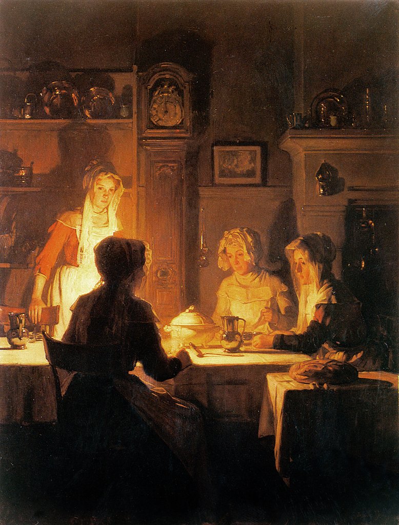 Detail of The Evening Meal, c.1900 by Joseph Bail