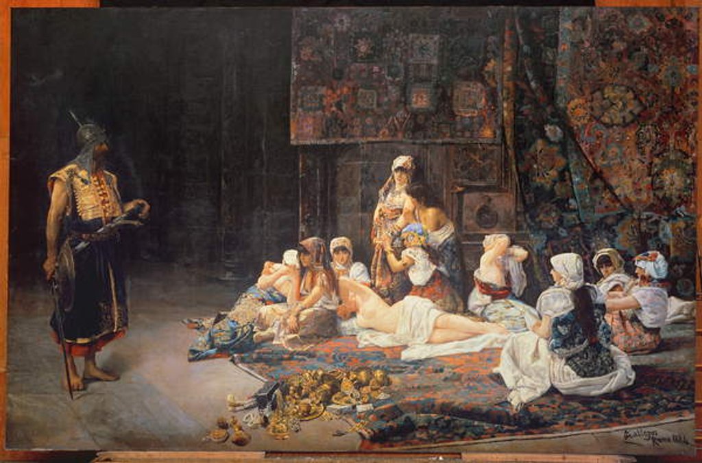 Detail of In the Harem, 1884 by Jose Gallegos Arnosa