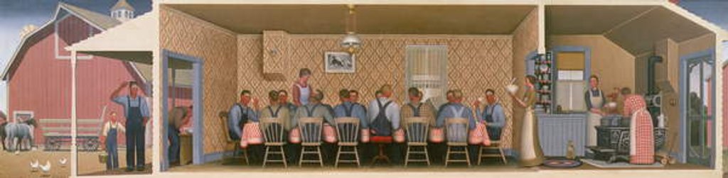 Detail of Dinner for the Threshers, 1934 by Grant Wood