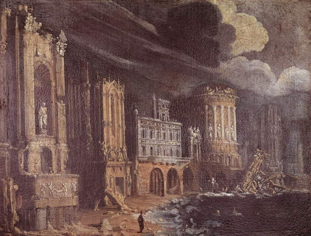 Detail of Ruins with the Legend of St. Augustine by Francois de (1593-1644) Nome