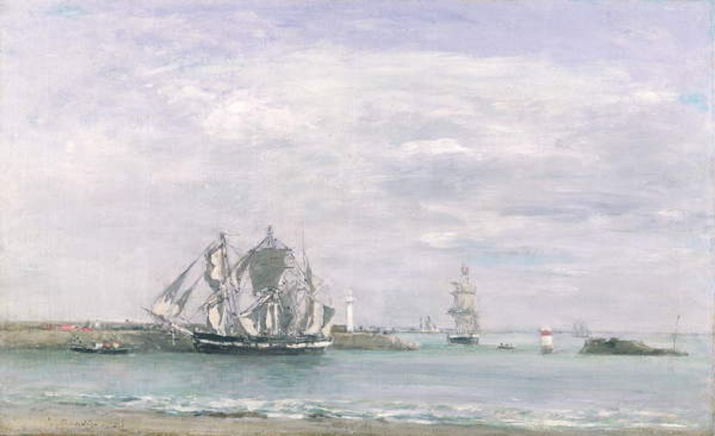 Detail of Portrieux by Eugene Louis Boudin