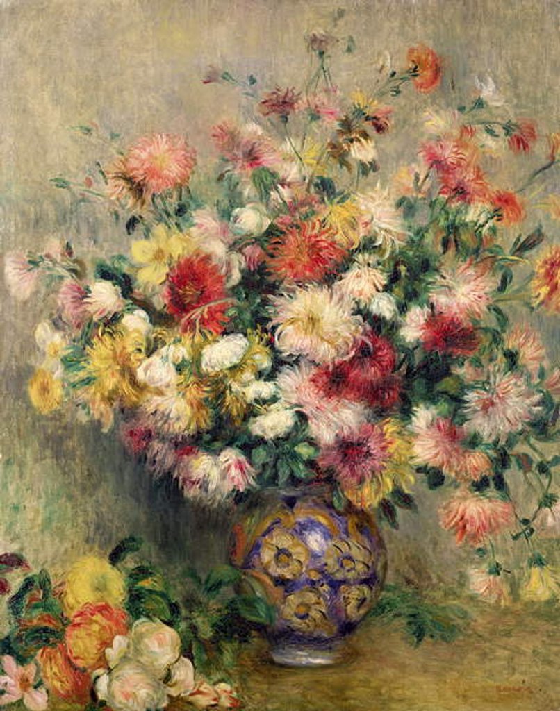 Detail of Dahlias by Pierre Auguste Renoir