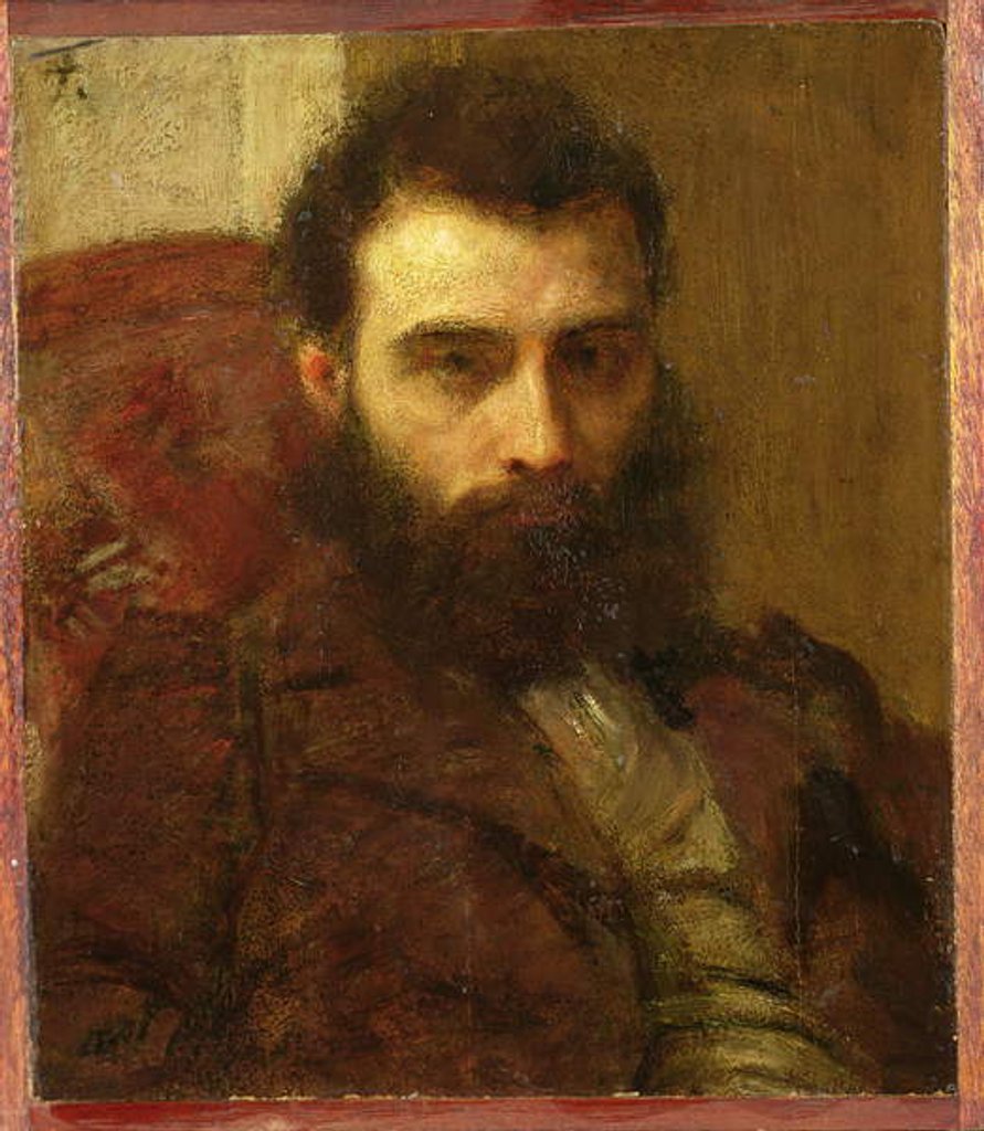 Detail of Portrait of a Man by Ignace Henri Jean Fantin-Latour