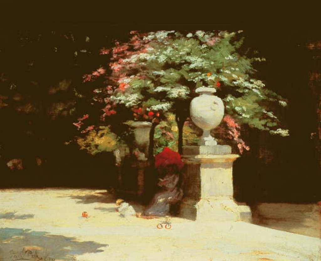 Detail of The Luxembourg Gardens, 1890 by Paul Peel