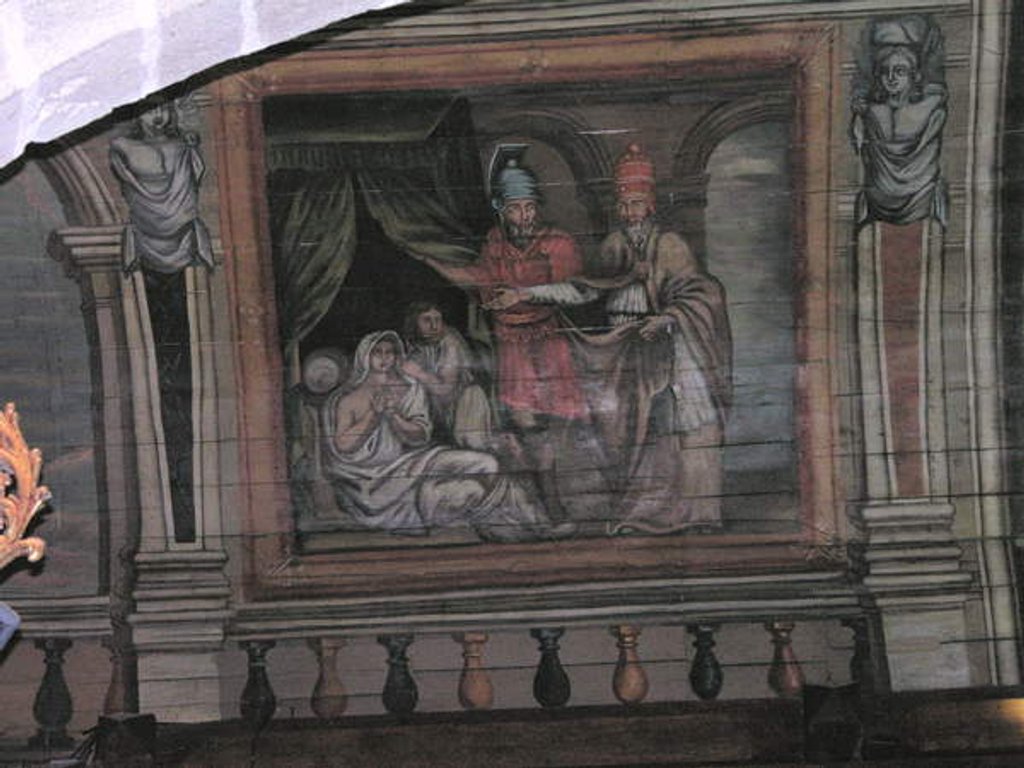 Detail of St. Cornely performing a miracle by French School
