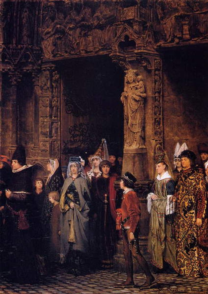 Detail of Leaving Church in the Fifteenth Century, 1864 by Lawrence Alma-Tadema