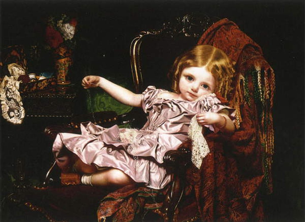 Detail of Young Girl in an Armchair, c.1850 by Sophie Anderson