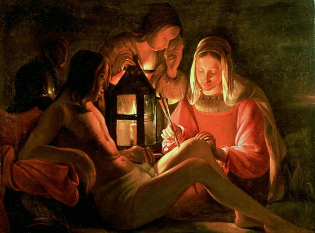 Detail of St. Sebastian tended by the Holy Woman by Georges de la Tour